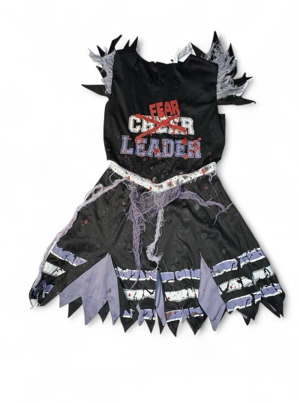 Zombie Cheerleader Fear Leader Halloween Costume Girls L 10-12